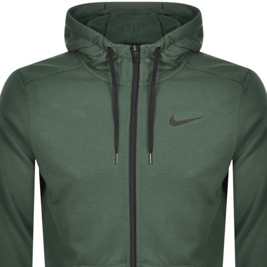 Alternative Image for ProductNike Training Full Zip Dri Fit Logo Hoodie Green2